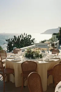 home italian wedding design gallery table at golden hour