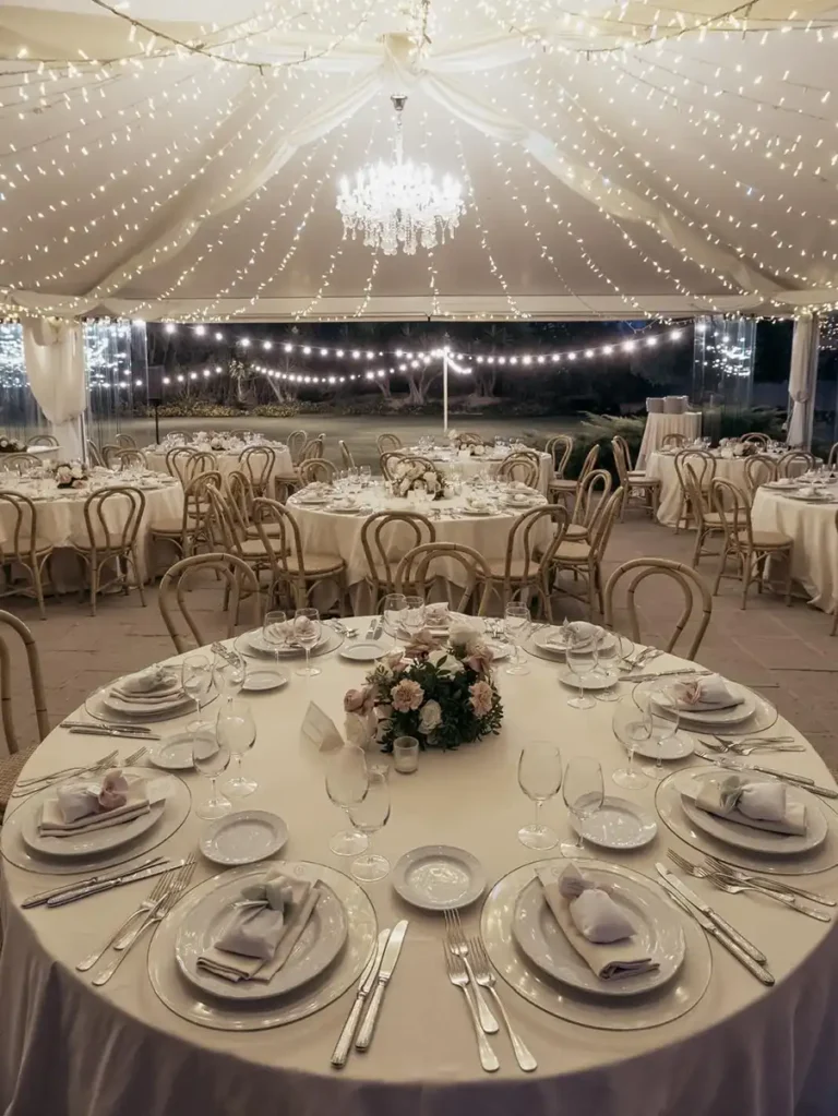 home wedding venue evening glow corte noa